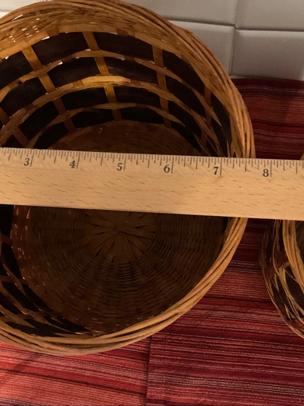 Handwoven Wicker Basket Set Natural Brown Planter Storage Boho Rustic Farmhouse